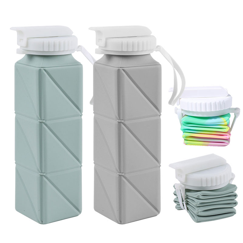 Water Bag Collapsible - 620ml katlanabilir su şişesi pipetli bardak