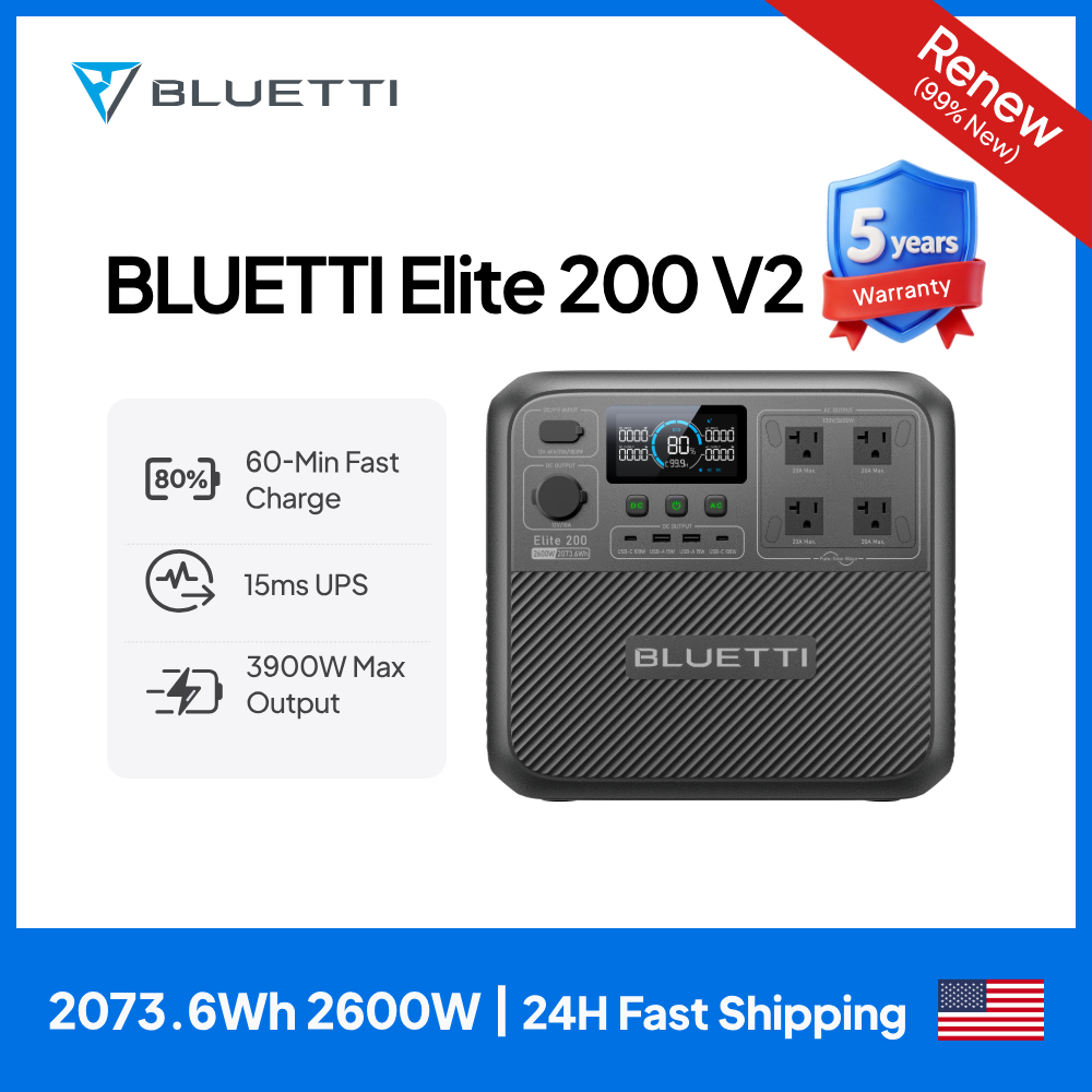Solar Emergency Charger - 【Yenileme】BLUETTI Elite 200 V2 Taşınabilir Güç